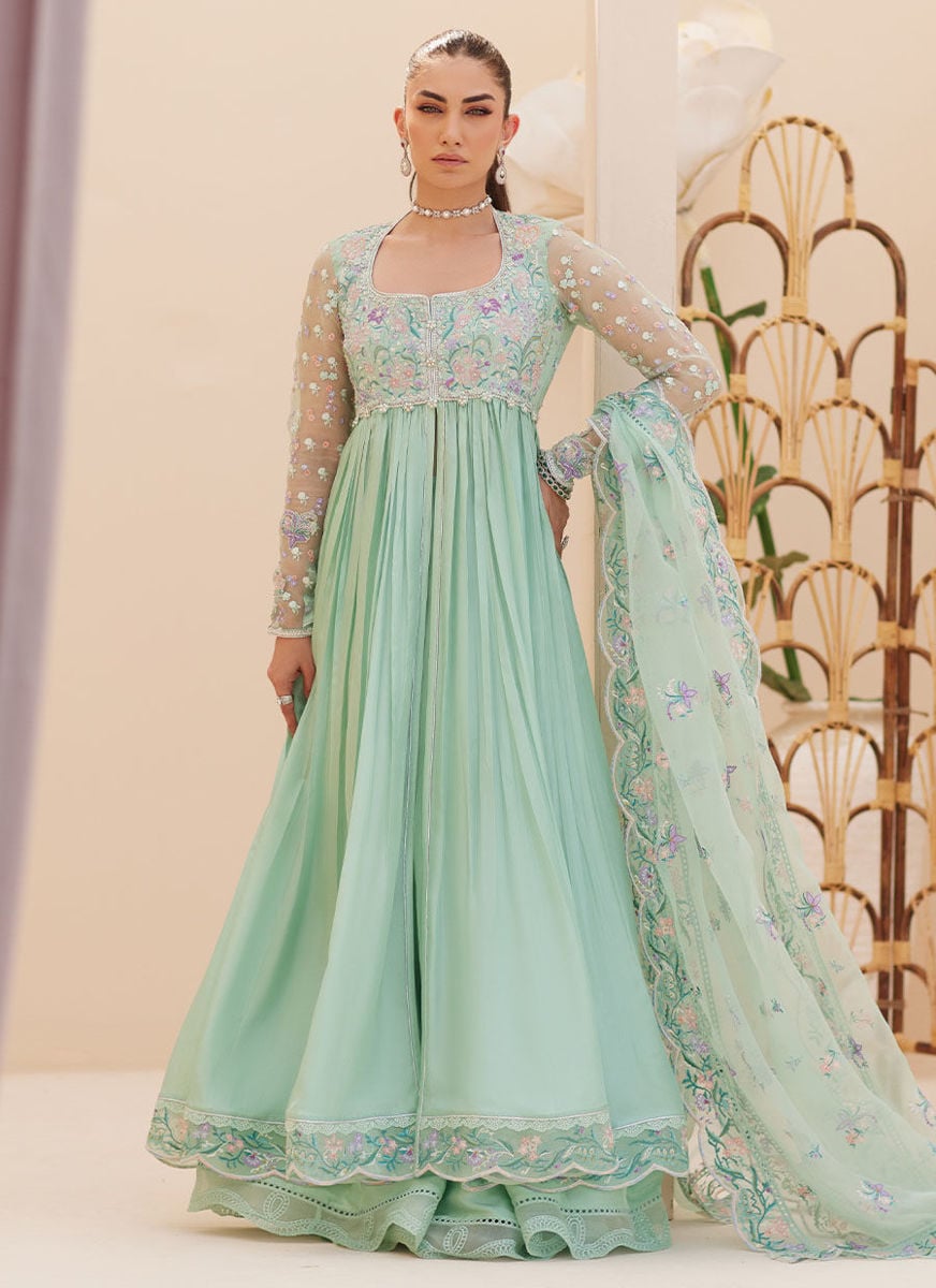 Freya Aqua Kalidaar And Dupatta