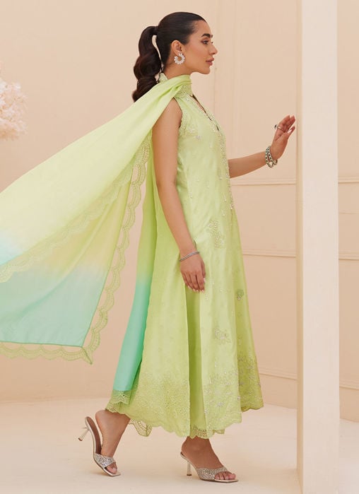 Afra Teal Kalidaar And Dupatta