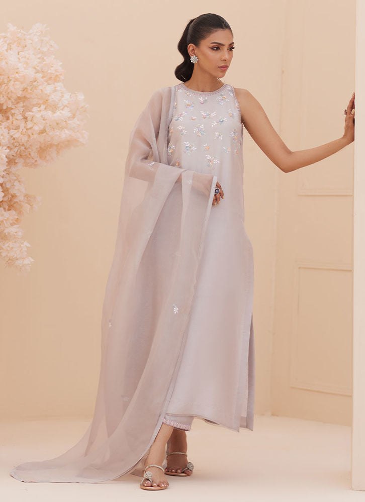 Silvia Silver Shirt And Dupatta