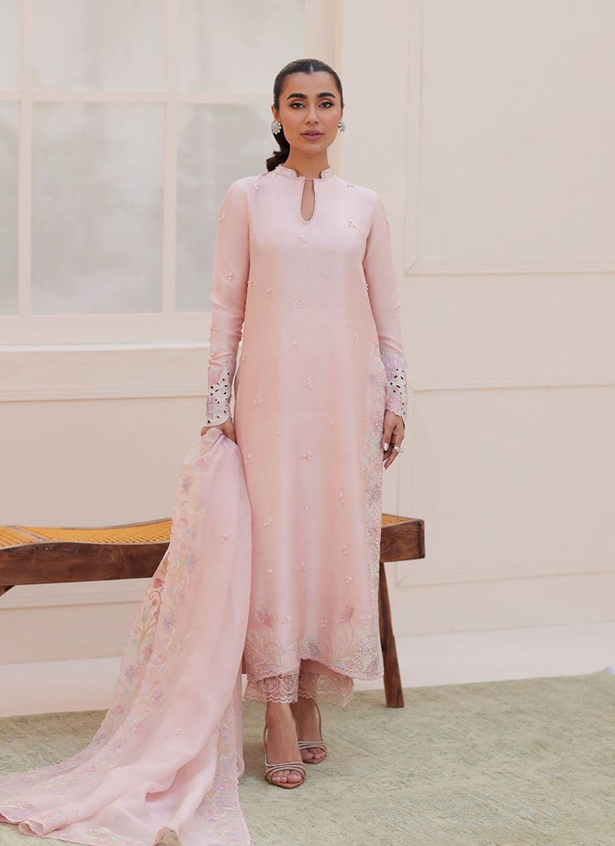 Aurora Pastel Pink Shirt And Dupatta