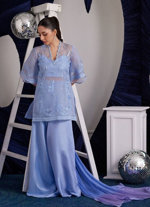 Ilyana Sea Green Kalidaar