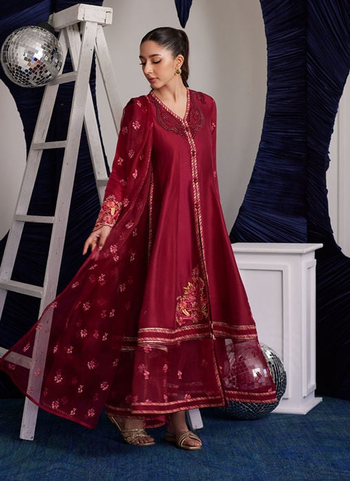 Layla Peach Shirt And Dupatta