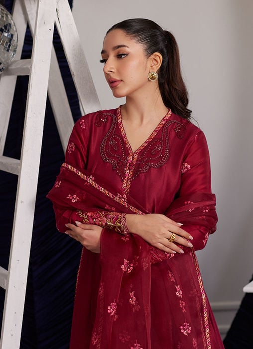 Layla Peach Shirt And Dupatta