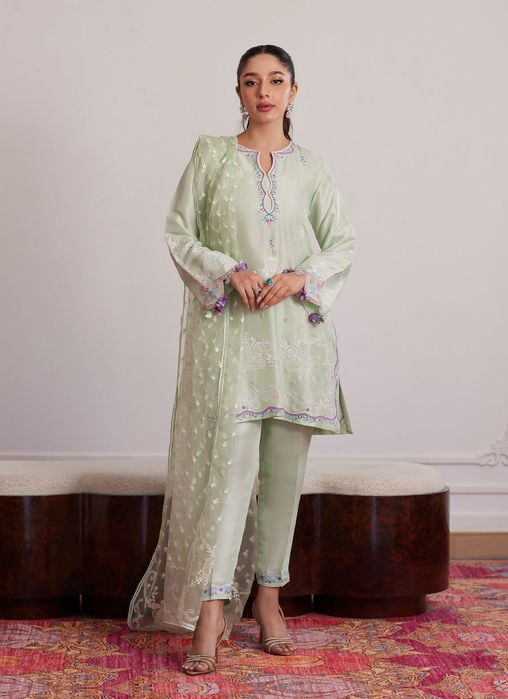 Ruya Emerald Shirt And Dupatta