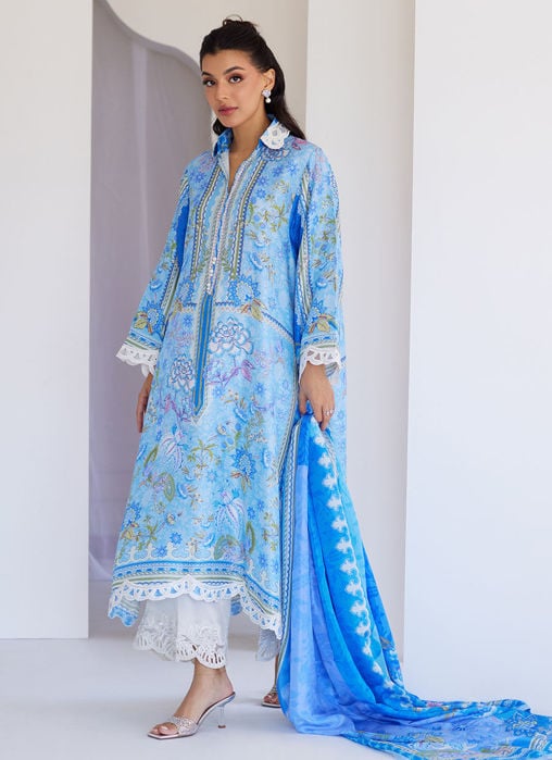 Maala Printed Raw Silk Shirt And Dupatta