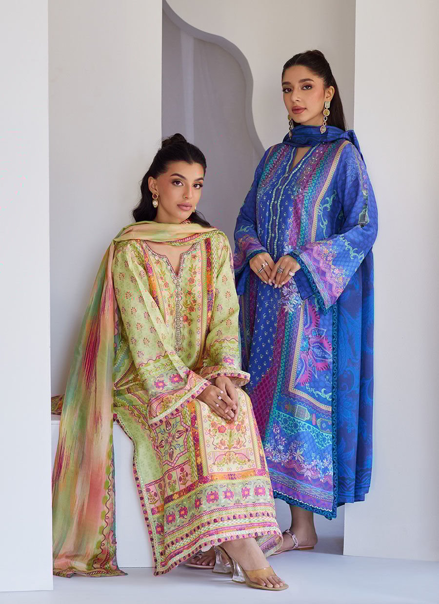 Revel Blue Shirt And Dupatta