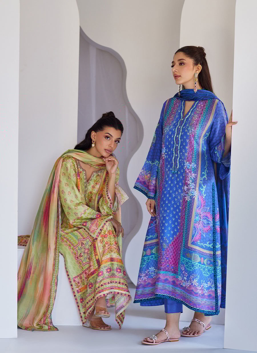 Revel Blue Shirt And Dupatta