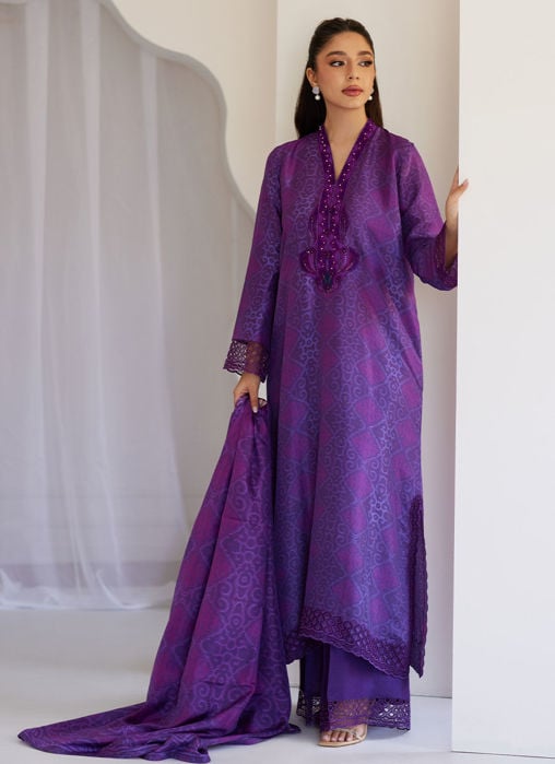 Tazeen Magenta Ombre Shirt And Dupatta