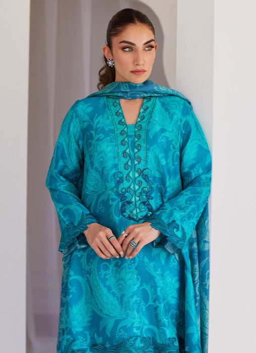 Revel Blue Shirt And Dupatta