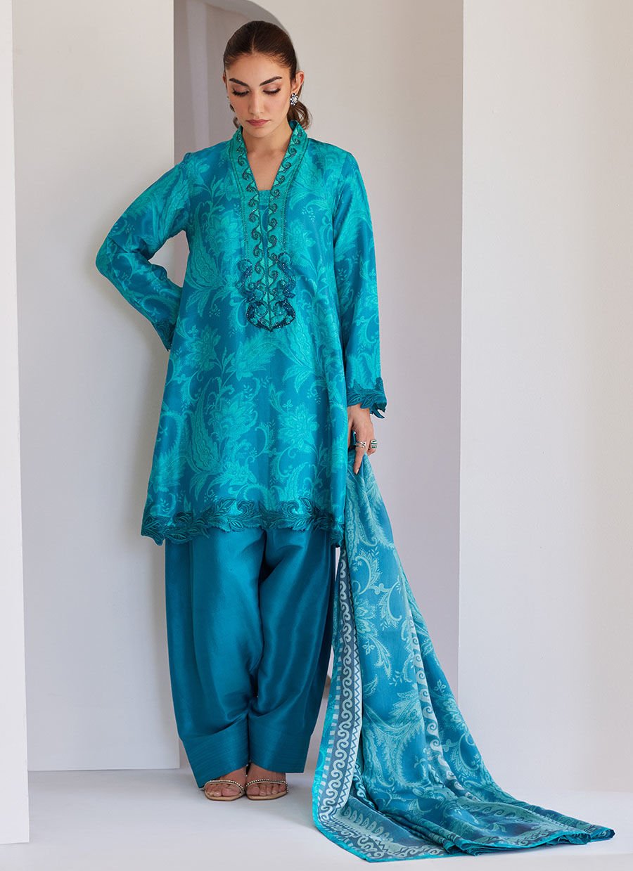 Luna Green Shirt And Dupatta