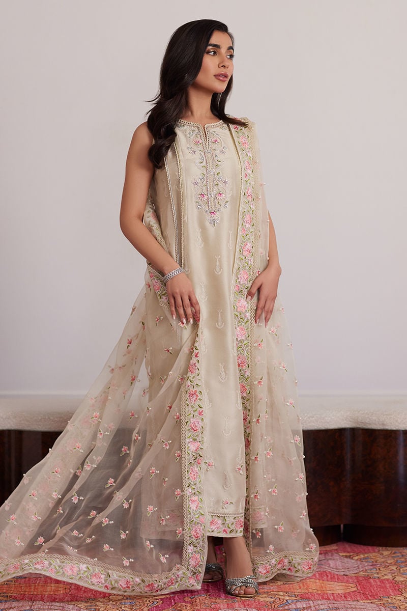 Everly Cream Shirt, dupatta and pants