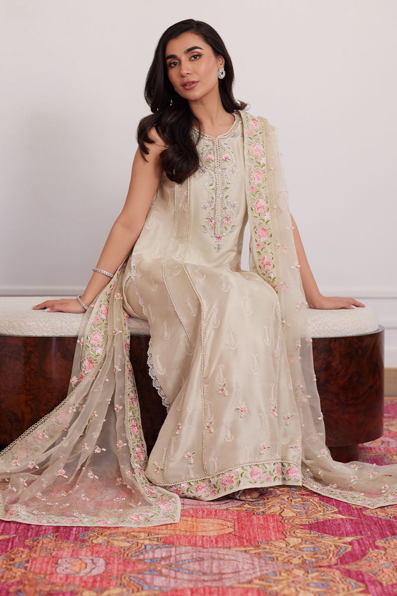 Everly Cream Shirt, dupatta and pants