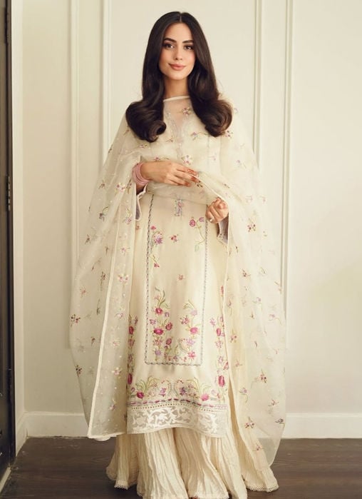 Ceren Coral Shirt And Dupatta