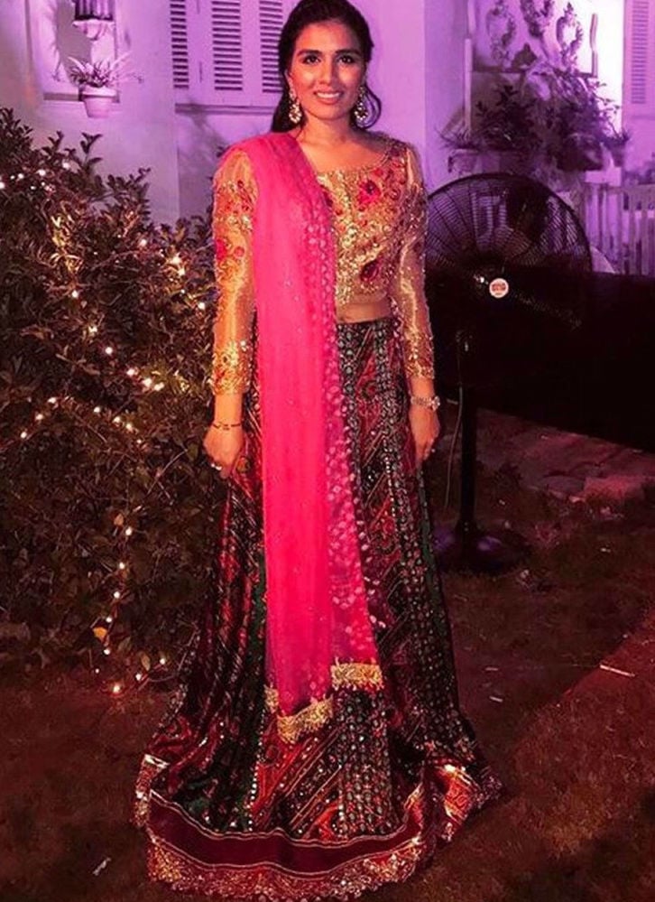 Shumaila Assad In A Bronze-Gold #FTA Choli And Lehnga