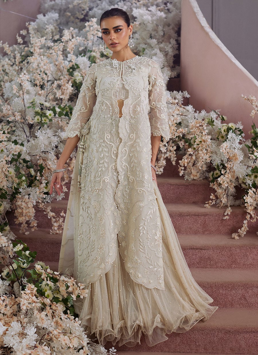 Vanika Ivory Organza Jacket