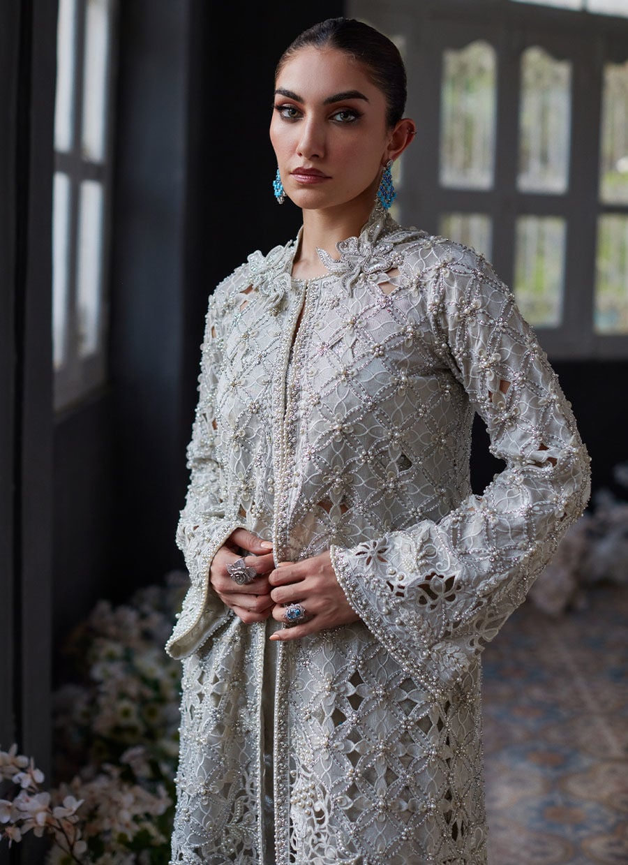 Ayvani Silver Cutwork Jacket