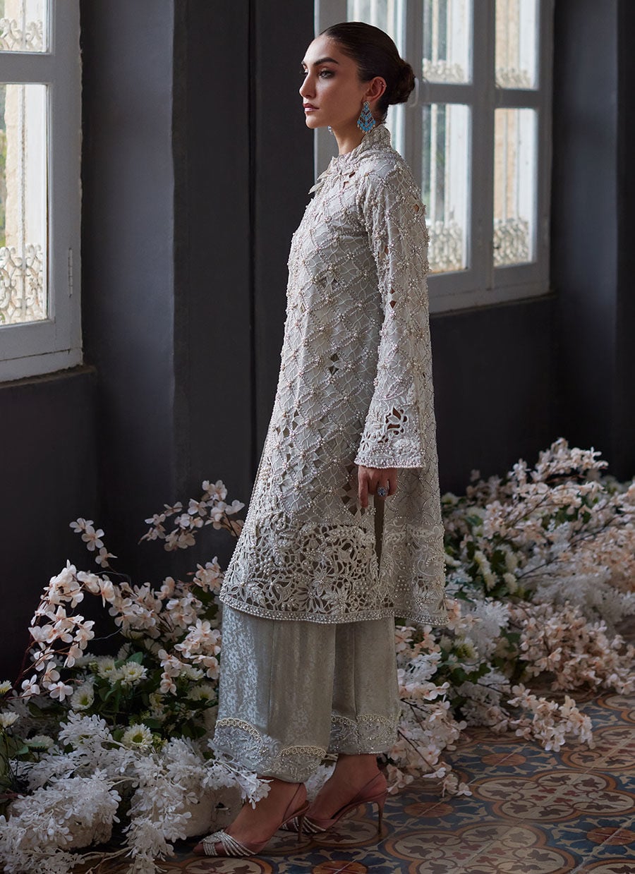 Ayvani Silver Cutwork Jacket