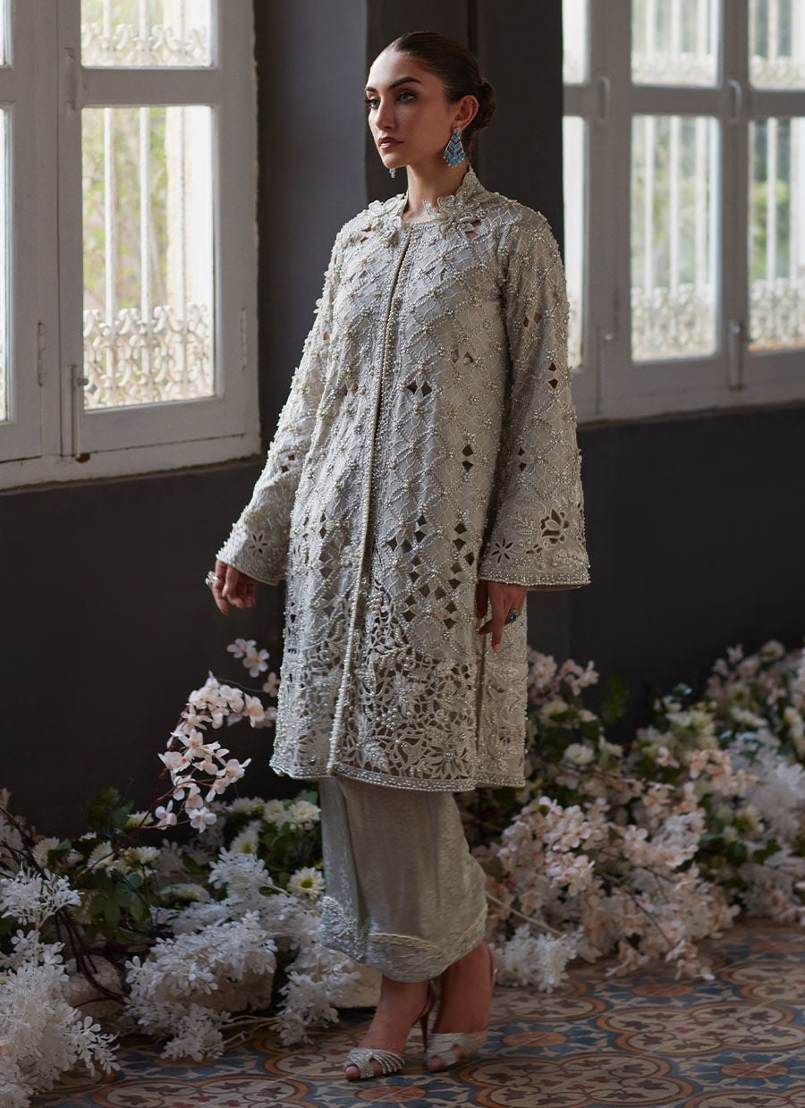 Ayvani Silver Cutwork Jacket