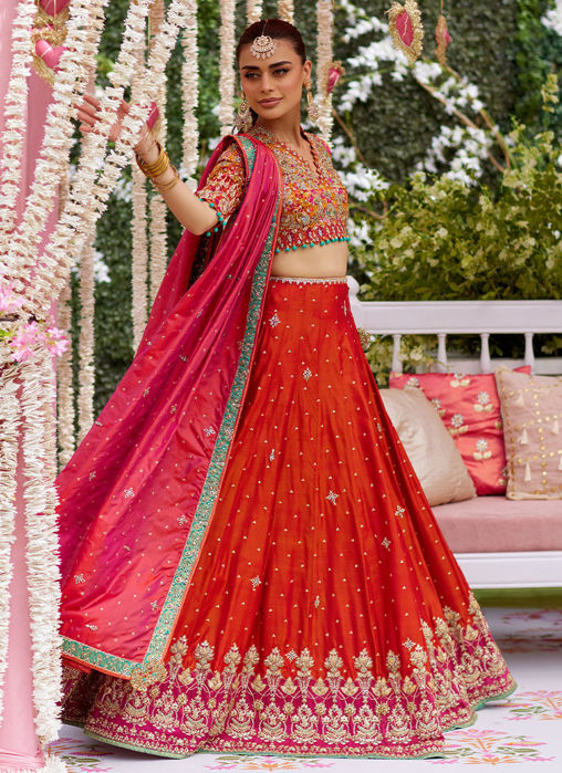 Alvira Ivory Short Shirt And Lehnga