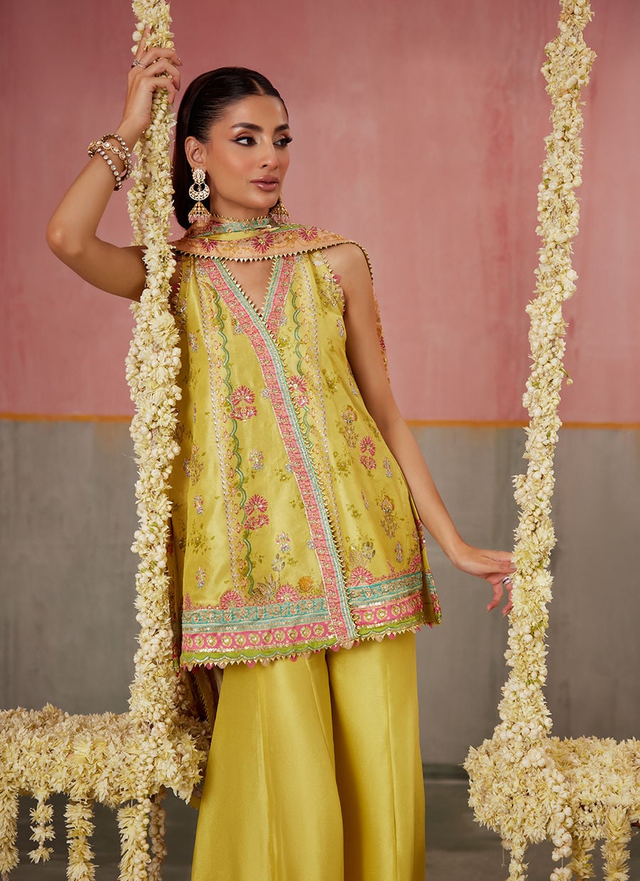 Zaria Kiwi Shirt And Dupatta