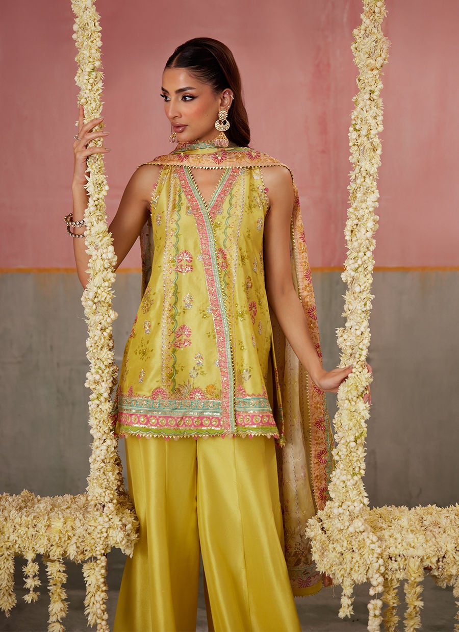 Zaria Kiwi Shirt And Dupatta