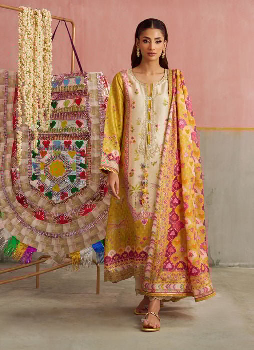 Mogra Buttercup Shirt And Dupatta