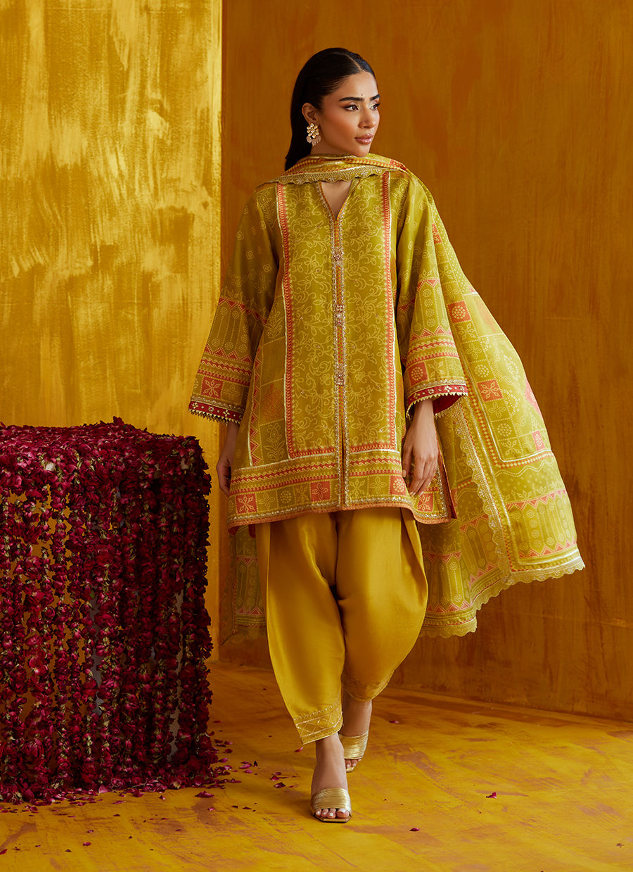 Nevada Kiwi Shirt And Dupatta