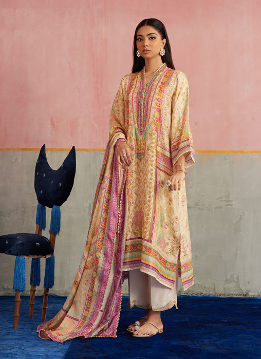Juni Aqua Shirt And Dupatta