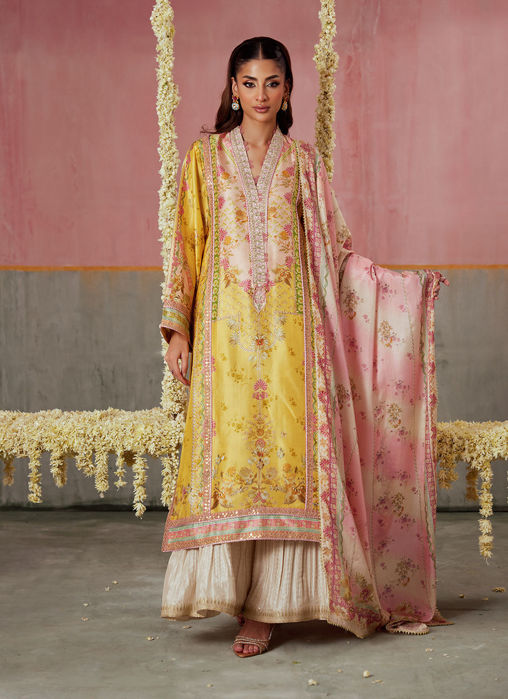 Juni Aqua Shirt And Dupatta