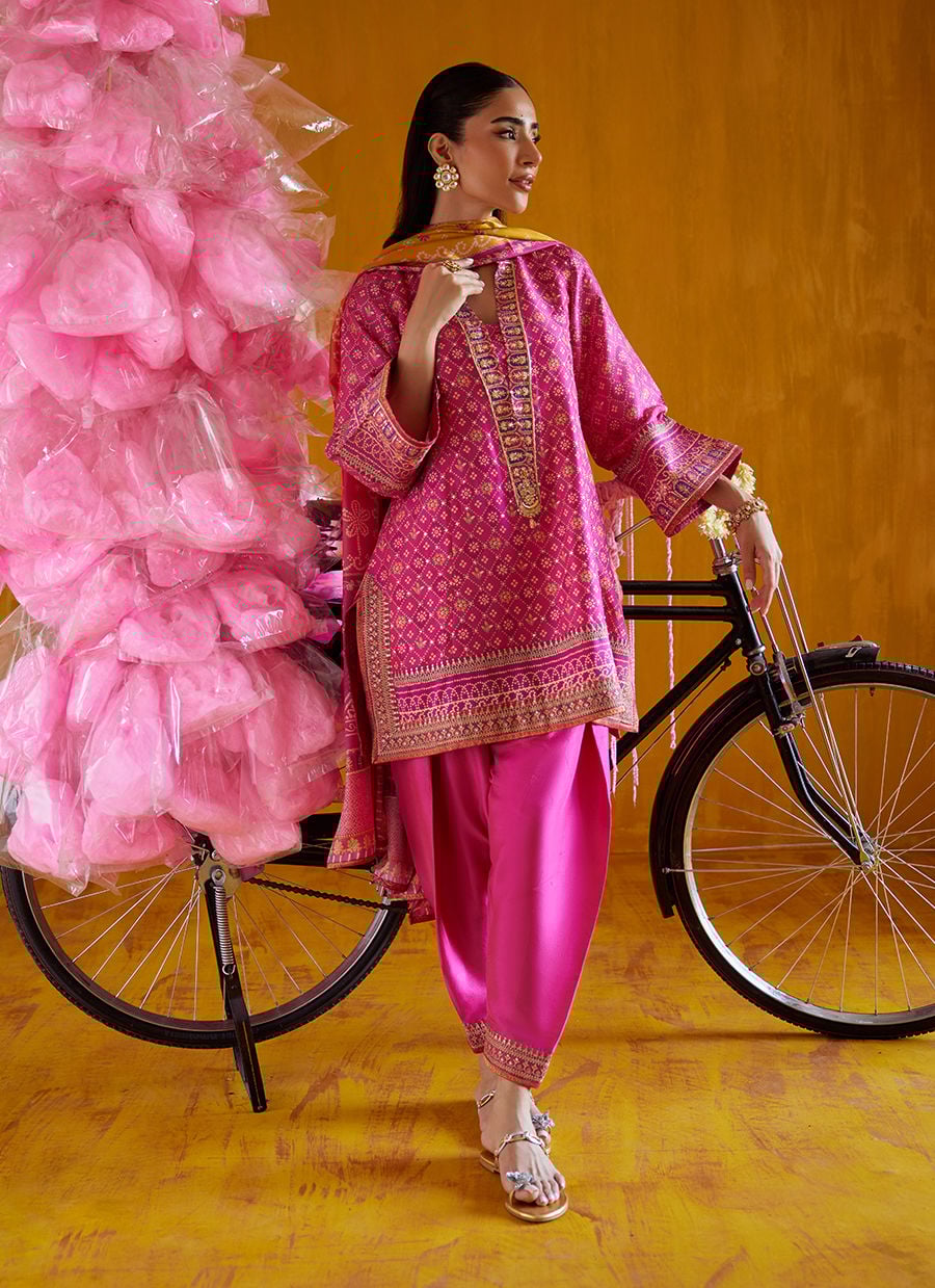 Nazli Hot Pink Shirt And Dupatta