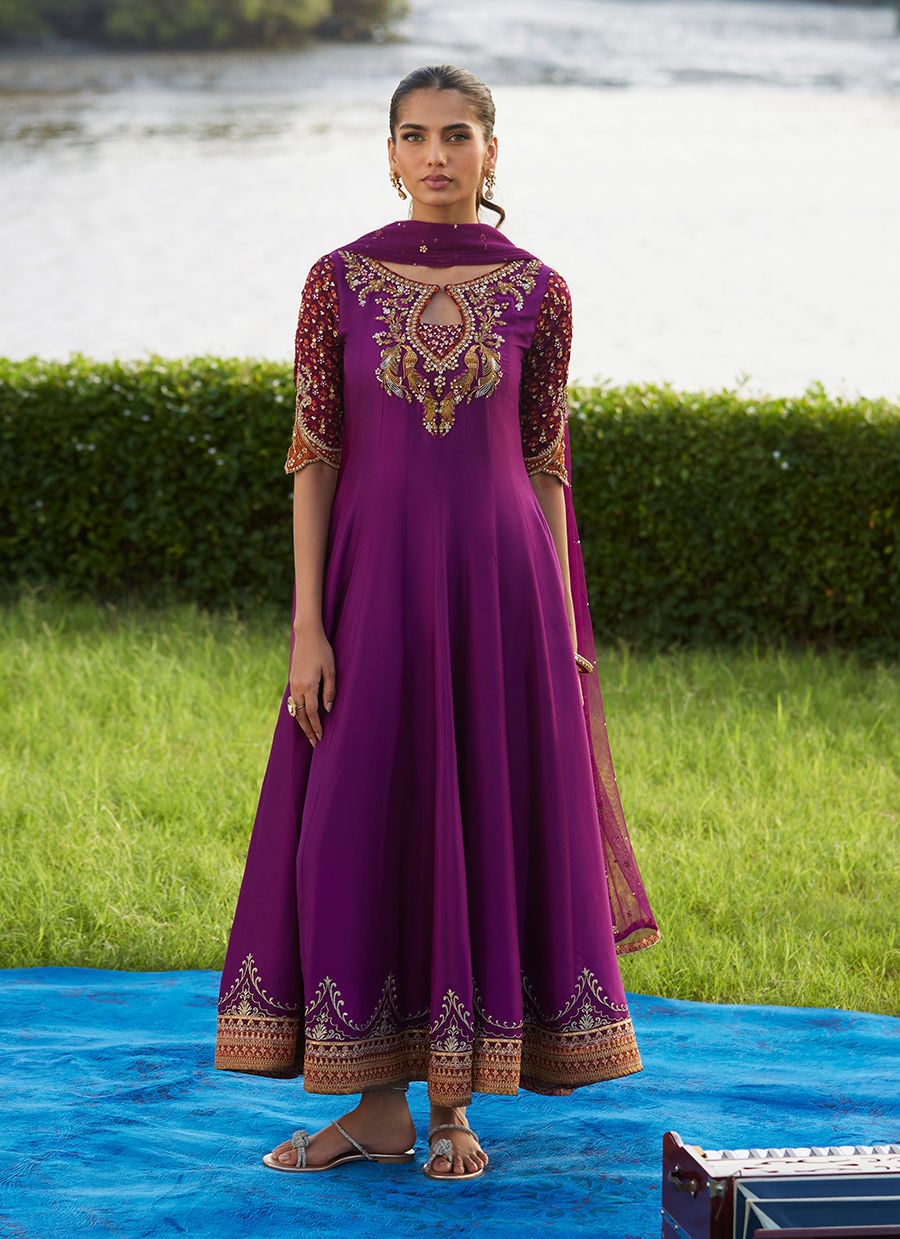 Pehil Purple And Dupatta Kalidaar