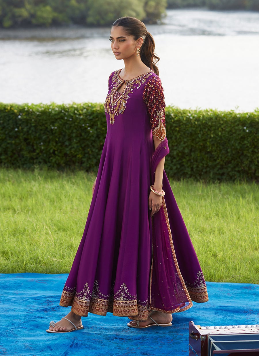 Pehil Purple And Dupatta Kalidaar