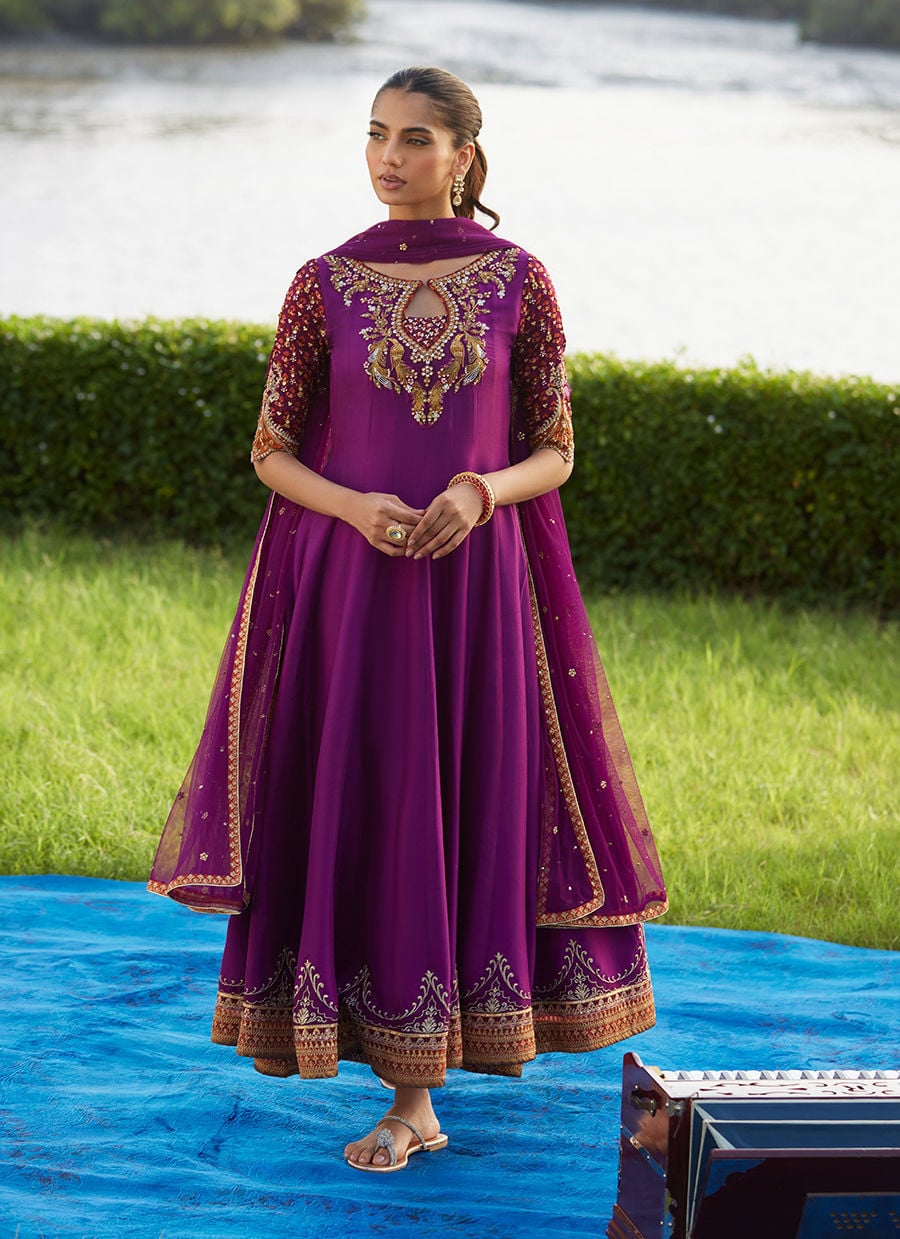 Pehil Purple And Dupatta Kalidaar