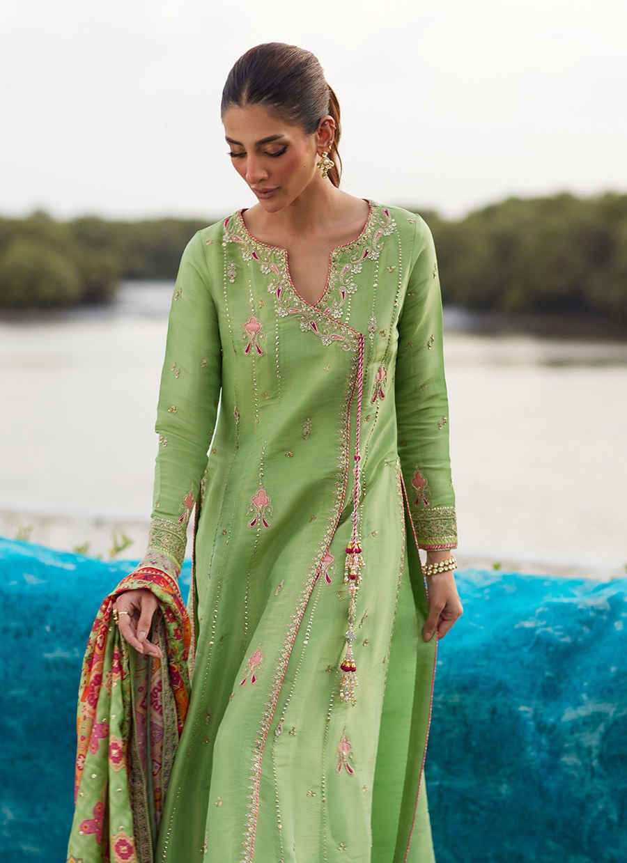 Elysian Sage Shirt And Dupatta