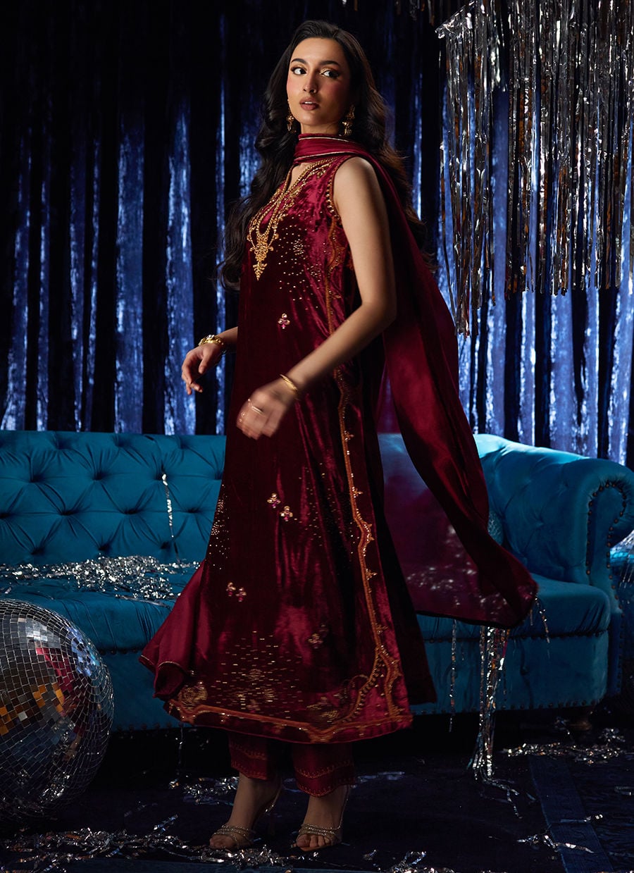 Arden Garnet Shirt And Dupatta