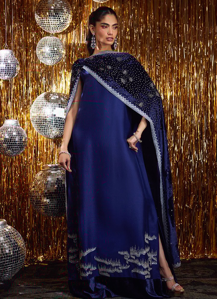 Elyra Silk Shirt And Pre-Draped Dupatta