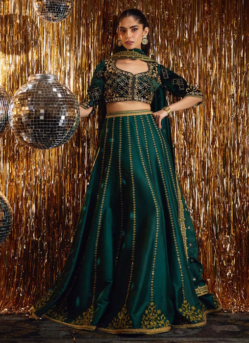 Zari Navy Kalidaar And Dupatta