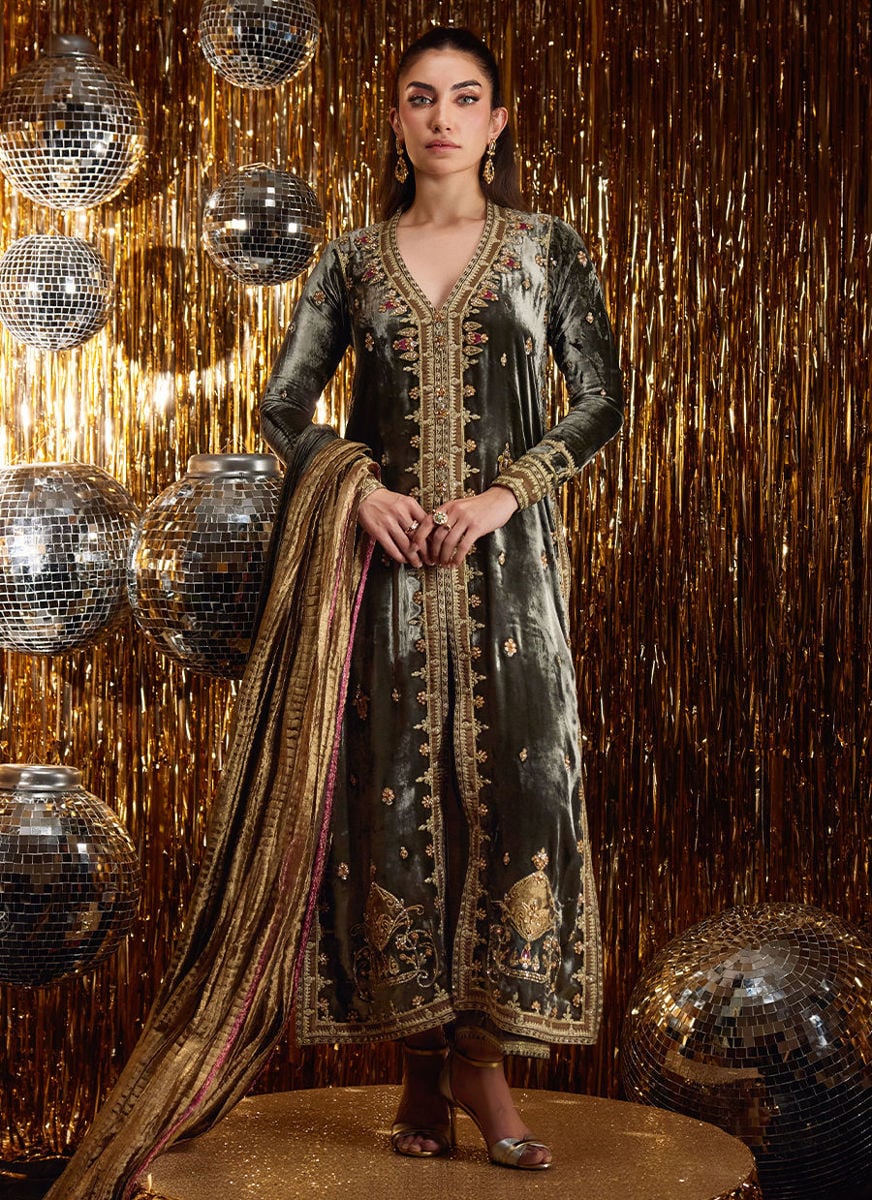 Sarina Slate Shirt And Dupatta