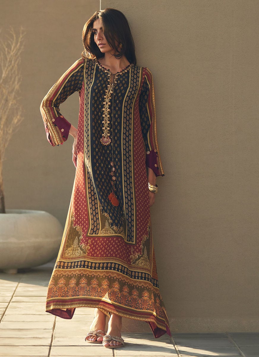 Ophelia Onyx Crepe Kaftan