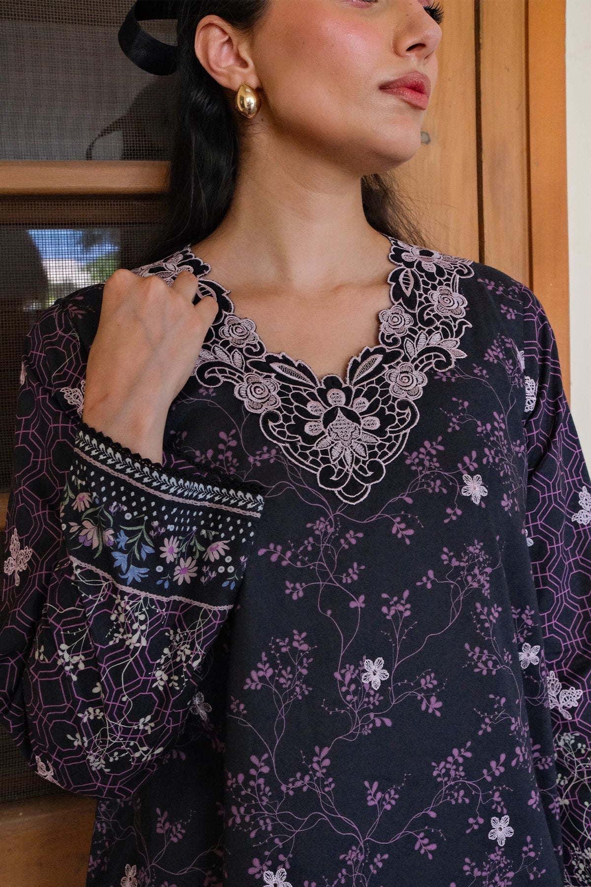 Embroidered Lawn Fabric (2Pcs)
