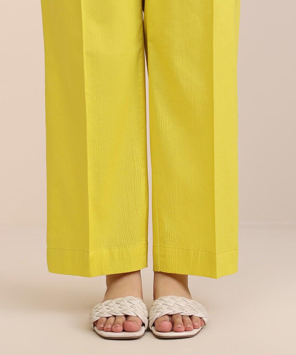 Seersucker Straight Pants