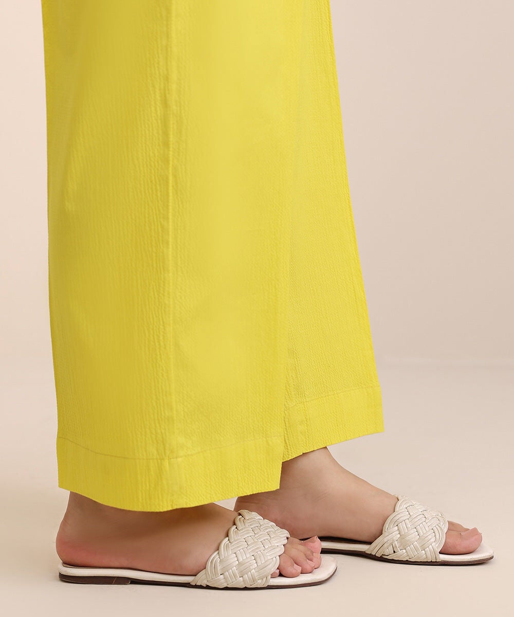 Seersucker Straight Pants