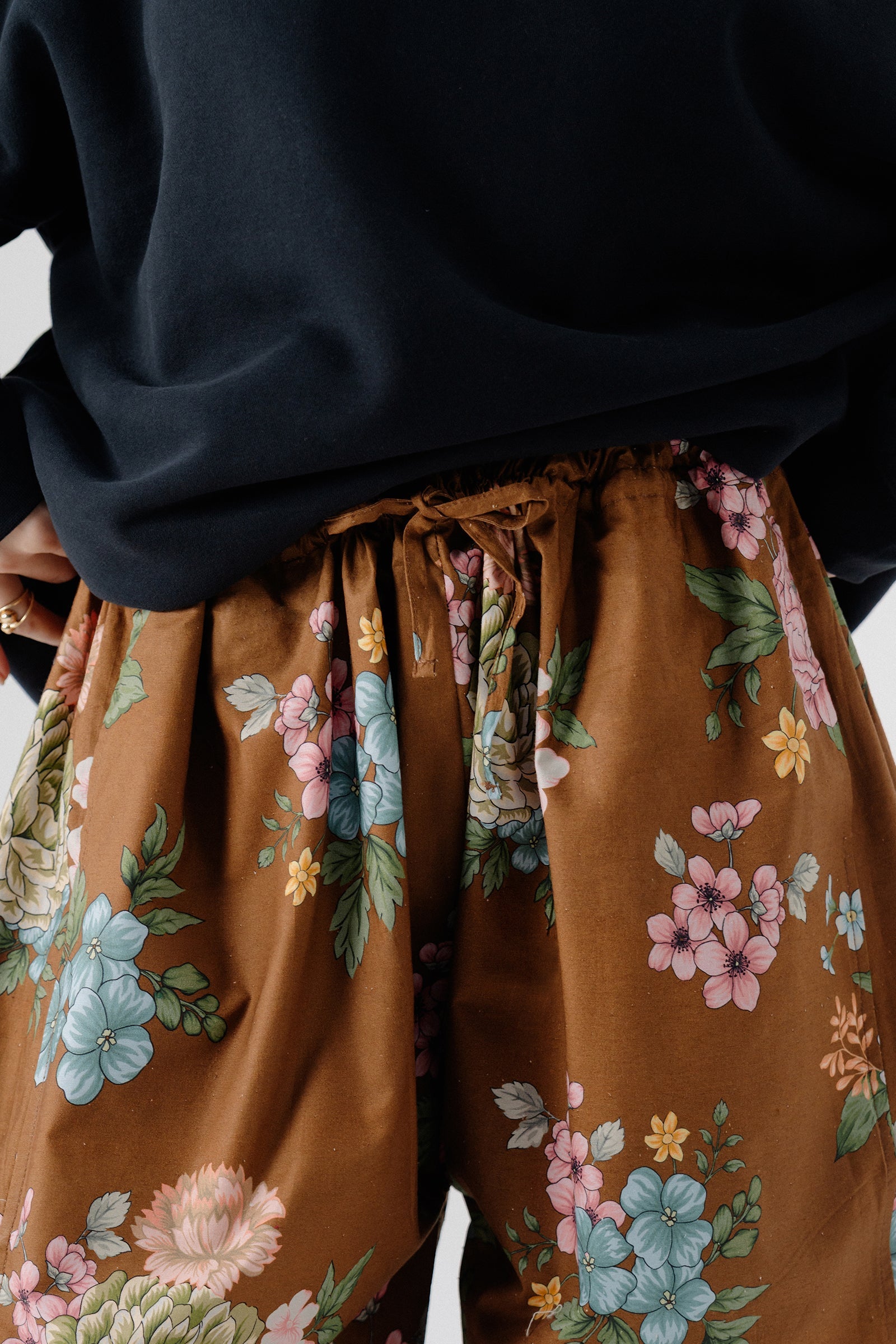 Shalwar Pants - Floral Brown