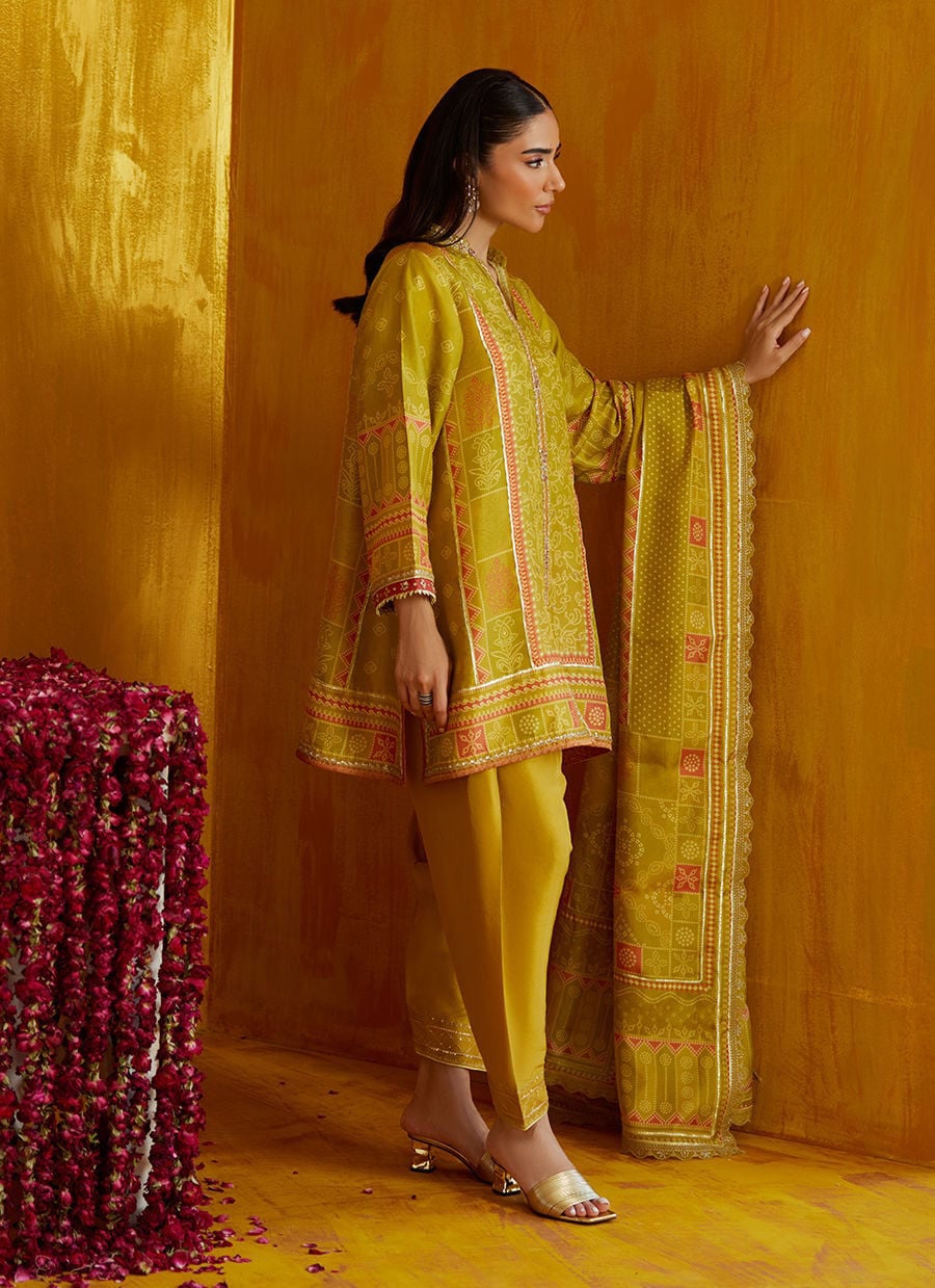 Nevada Kiwi Shirt And Dupatta
