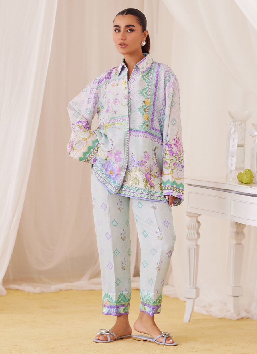 Sky Blue Matching Separates With Pants