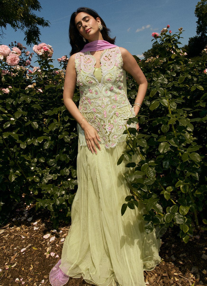 Danica Short Shirt With Lehenga