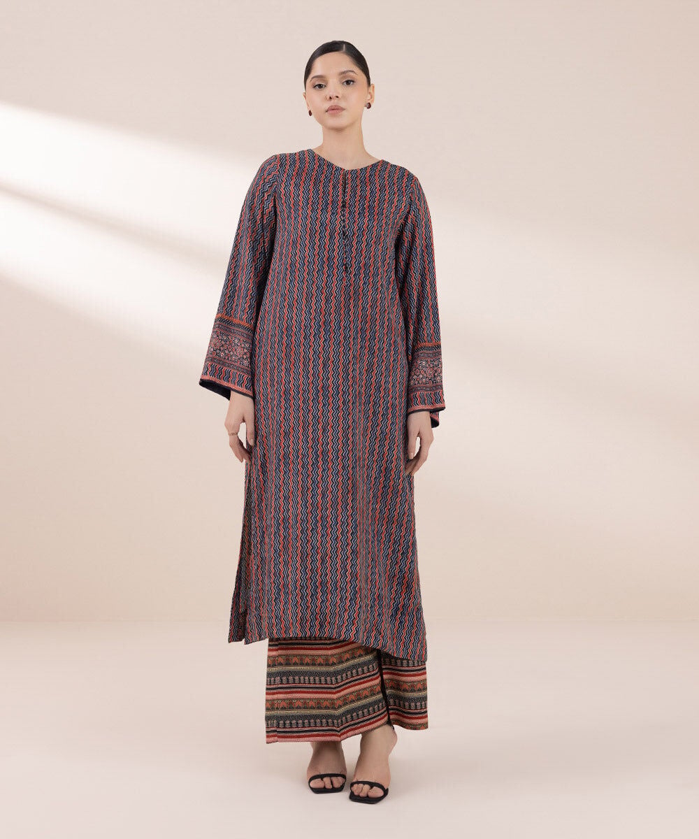 Printed Raw Silk Shirt