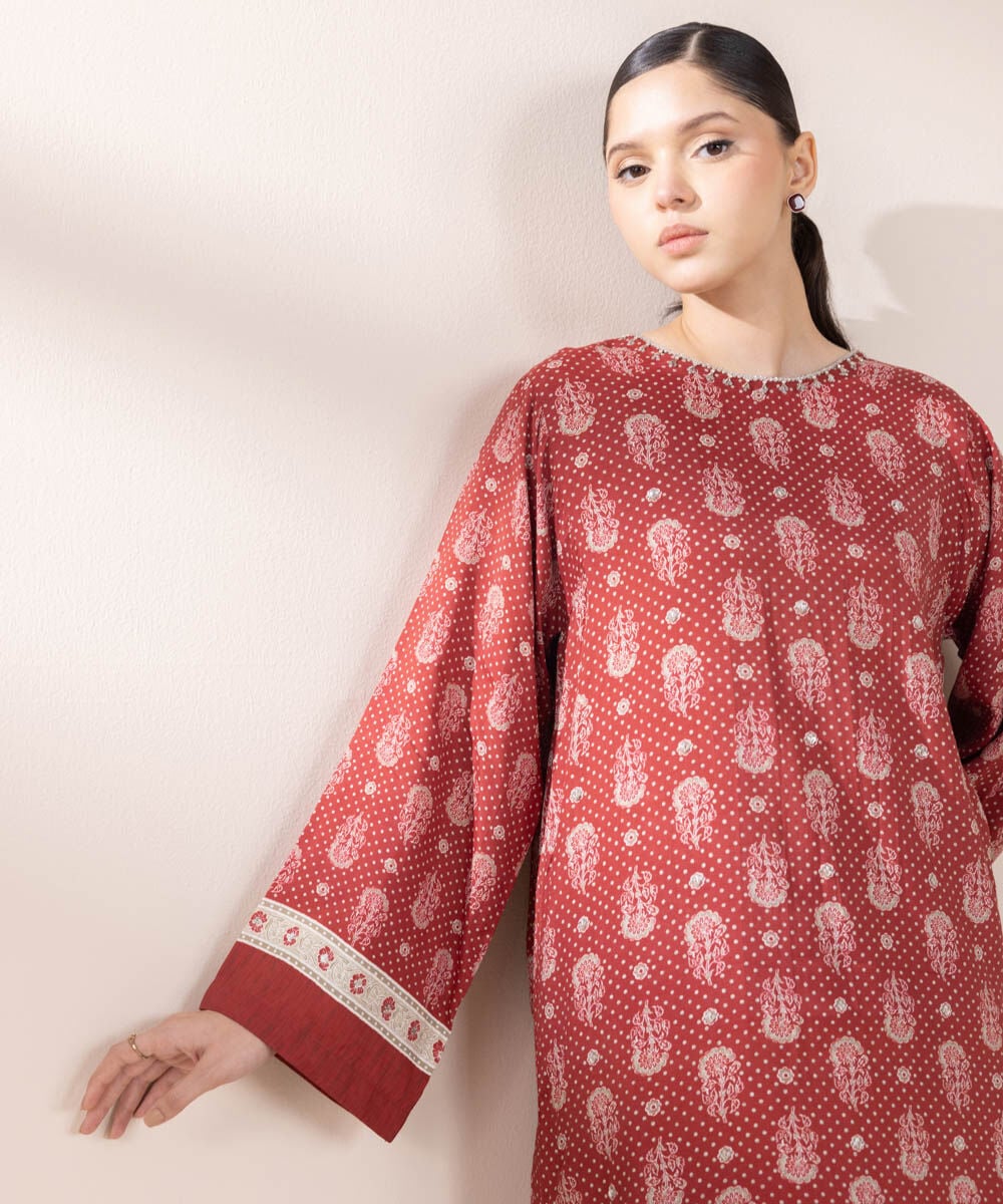 Printed Raw Silk Shirt