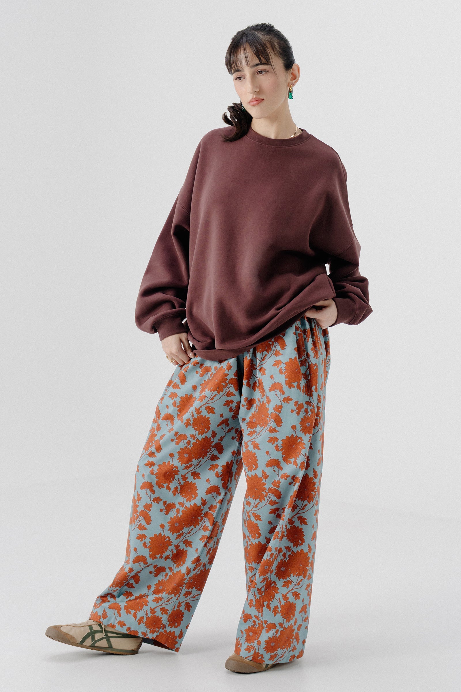 Shalwar Pants - Floral Dusty Blue