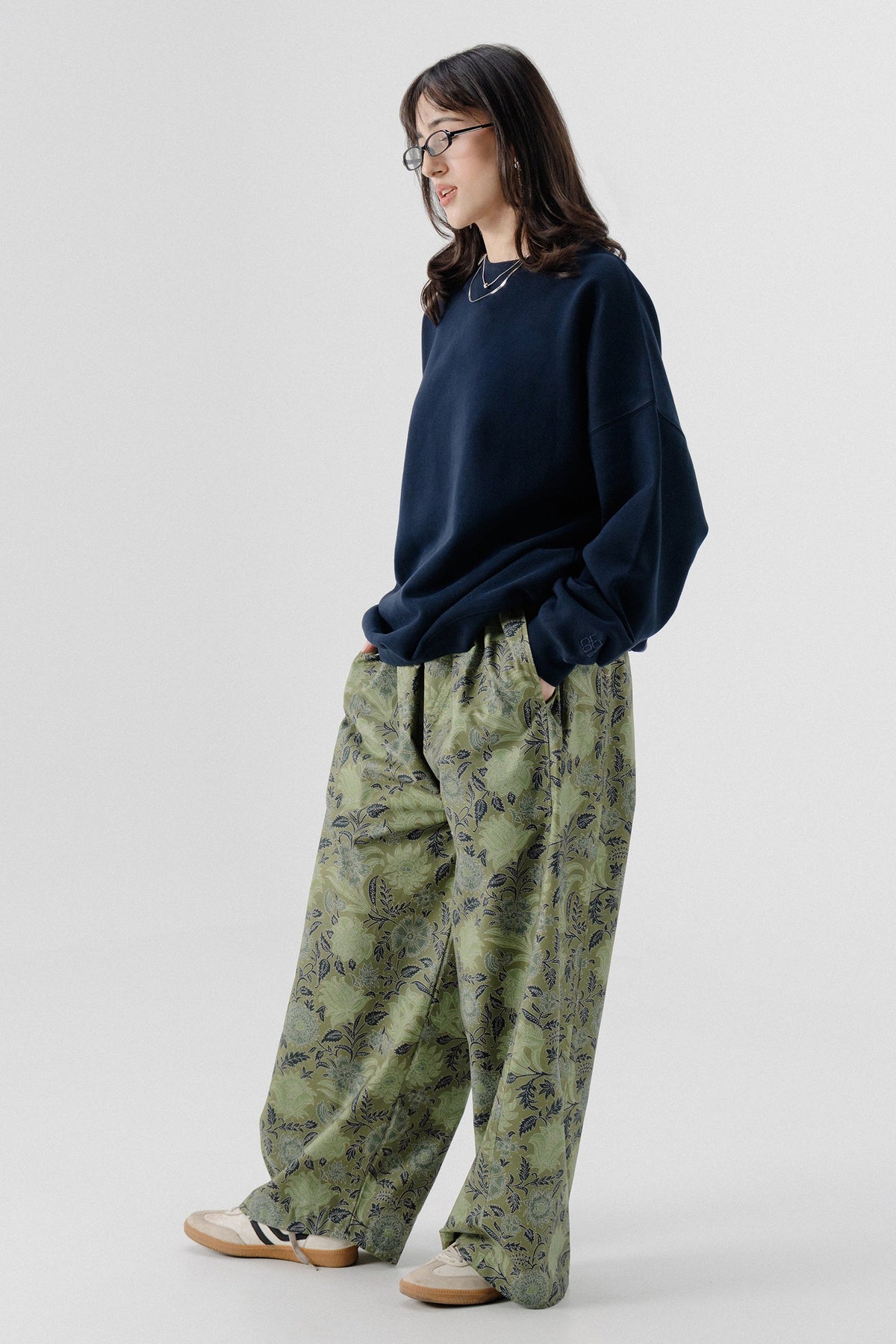 Shalwar Pants - Floral Green